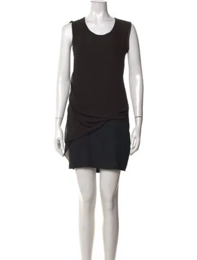 Pre-owned Allsaints Crew Neck Mini Dress In Blue
