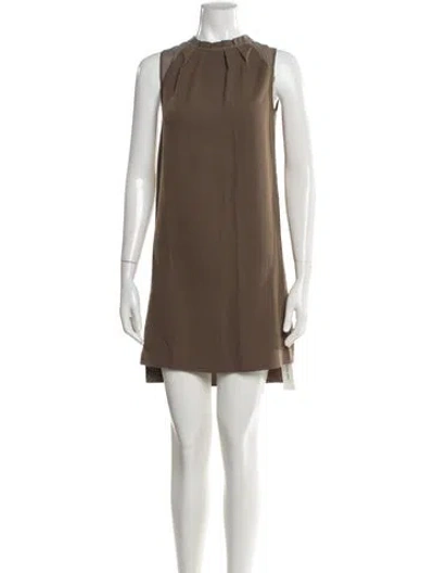 Pre-owned Allsaints Crew Neck Mini Dress In Brown