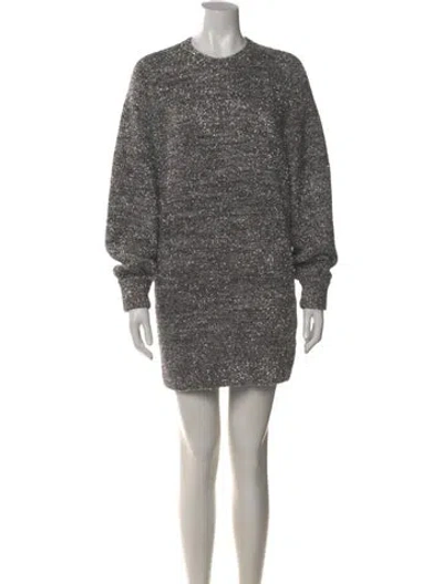 Pre-owned Allsaints Crew Neck Mini Dress In Gray