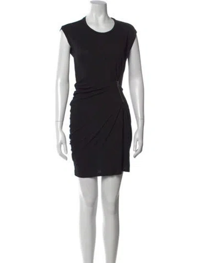 Pre-owned Allsaints Crew Neck Mini Dress In Gray