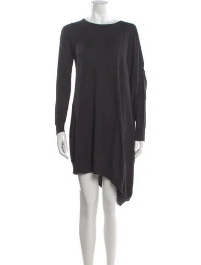 Pre-owned Allsaints Crew Neck Mini Dress In Gray