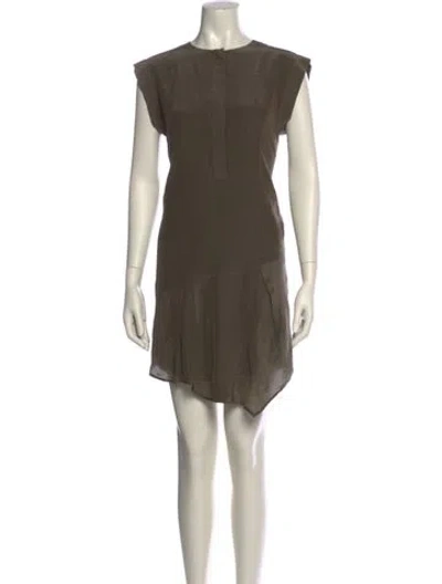 Pre-owned Allsaints Crew Neck Mini Dress In Green