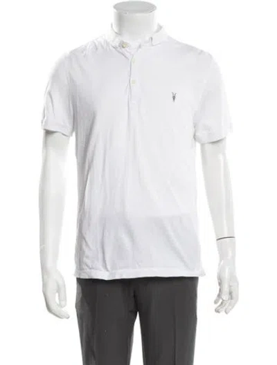 Pre-owned Allsaints Crew Neck Short Sleeve Polo Shirt In White
