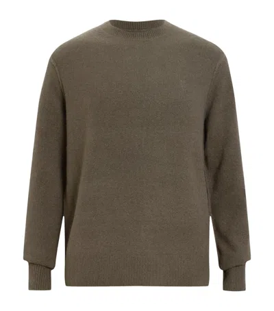 Allsaints Crew-neck Statten Sweater In Green