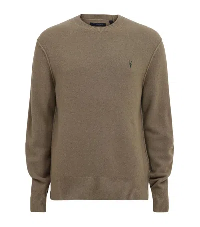 Allsaints Crew-neck Statten Sweater In Green