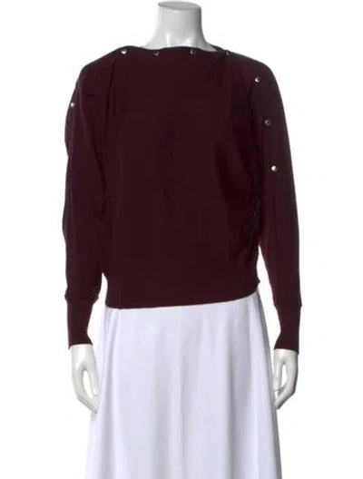 Pre-owned Allsaints Crew Neck Sweater In Burgundy