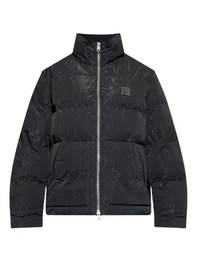 Allsaints Crinkled Puffer Jacket In Black