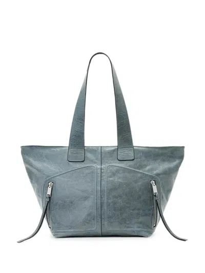Allsaints Crinkled-leather Tote Bag In Red