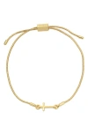 Allsaints Cross Charm Chain Slider Bracelet In Gold