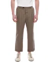 Allsaints Cross Tallis Linen-blend Pant In Brown