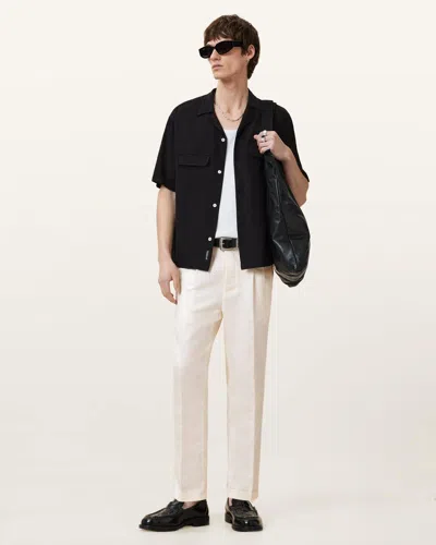 Allsaints Cross Tallis Linen Blend Slim Pants
