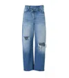Allsaints Aki Crossover Straight Leg Denim Jeans In Blue