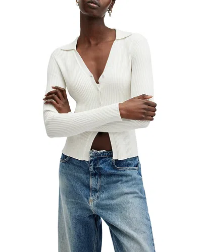 Allsaints Cruz Cardigan Sweater In Chalk White