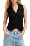 Allsaints Cruz Rib Vest In Black