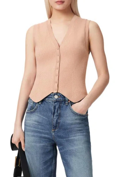 Allsaints Cruz Rib Vest In Pink