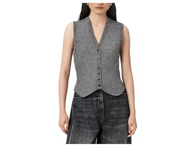 Allsaints Cruz Shine Waistcoat In Silver