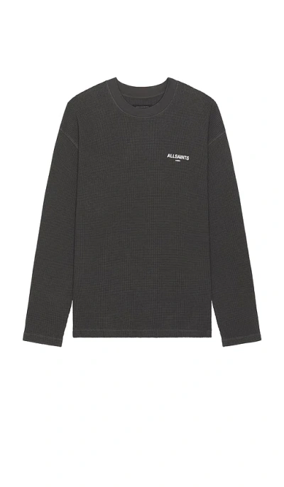 Allsaints Crypt Long Sleeve Tee In Gray