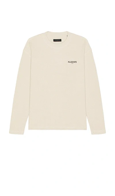 Allsaints Crypt Long Sleeve Tee In Neutral