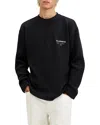 Allsaints Crypt Waffle Knit Long Sleeve Cotton Graphic T-shirt In Jet Black