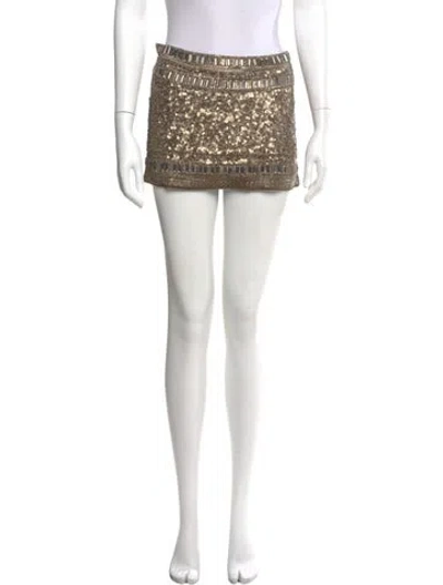 Pre-owned Allsaints Crystal Embellishments Mini Skirt