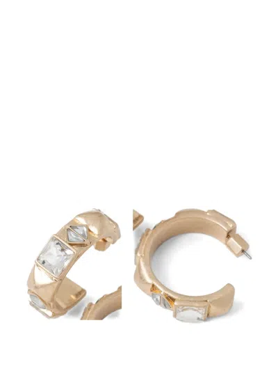 Allsaints Crystal-embellished Hoop Earrings In Gold