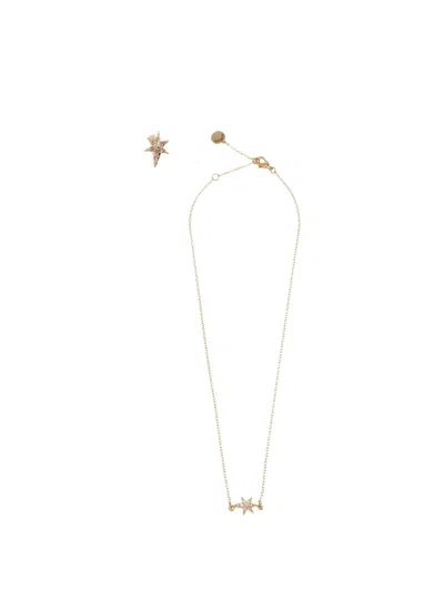 Allsaints Crystal-embellished Star Jewellery Set In Gold