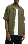 Allsaints Cudi Camp Shirt In Eden Green