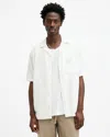 Allsaints Cudi Linen Blend Relaxed Fit Shirt In White