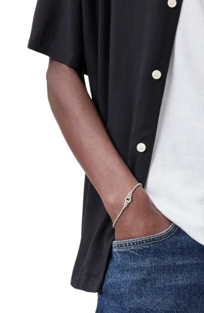 Allsaints Curb Chain Bracelet In Warm Silver