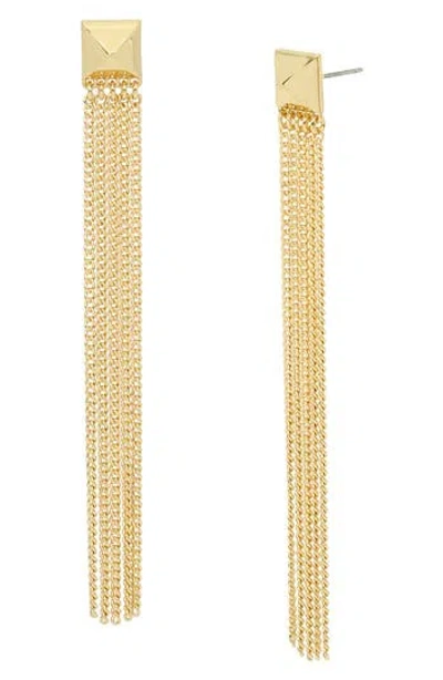 Allsaints Curb Chain Linear Drop Earrings In Gold