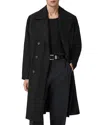 Allsaints Mens Black Curran Double-breasted Wool-blend Coat In Black