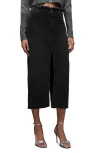 Allsaints Cyra Denim Maxi Skirt In Washed Black