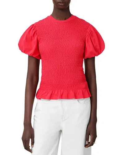 ALLSAINTS DAEL PEPLUM PUFF SLEEVE TOP
