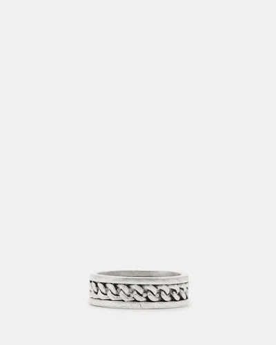 Allsaints Daisical Sterling Silver Band Ring In Warm Silver