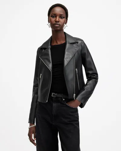 Allsaints Dalby Desserto Biker Jacket In Black