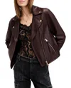 Allsaints Dalby Slim Fit Leather Biker Jacket In Oxblood Red