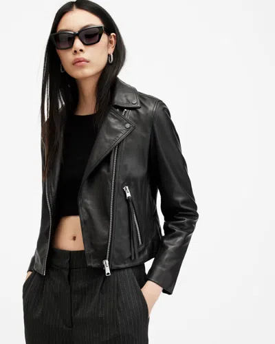 ALLSAINTS DALBY SLIM FIT LEATHER BIKER JACKET