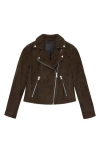Allsaints Suede Dalby Biker Jacket In Brown