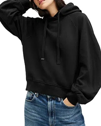 Allsaints Talon Logo Hooded Sweatshirt In Washed Black