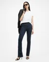 Allsaints Dani Stretch Denim Bootcut Jeans In Dark Indigo