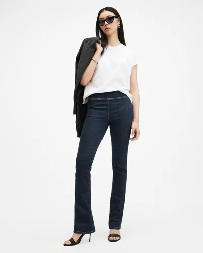 Allsaints Dani Stretch Denim Bootcut Jeans In Dark Indigo