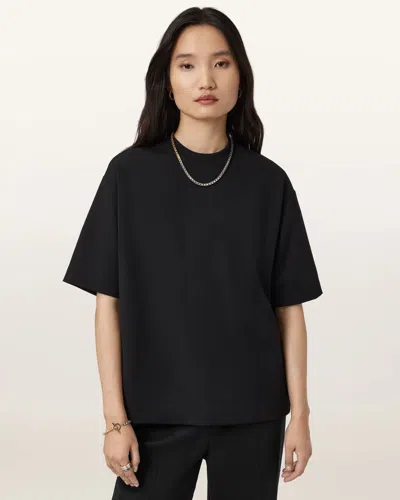 Allsaints Dani Zip Detail T-shirt In Black