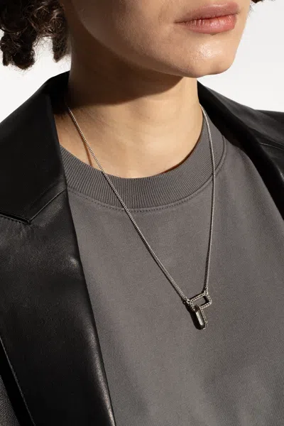 Allsaints ‘dara' Brass Necklace In Silver