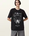 Allsaints Dawn Wolf Print Relaxed Fit T-shirt In Black
