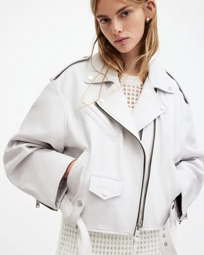 ALLSAINTS ALLSAINTS DAYLE OVERSIZED LEATHER BIKER JACKET