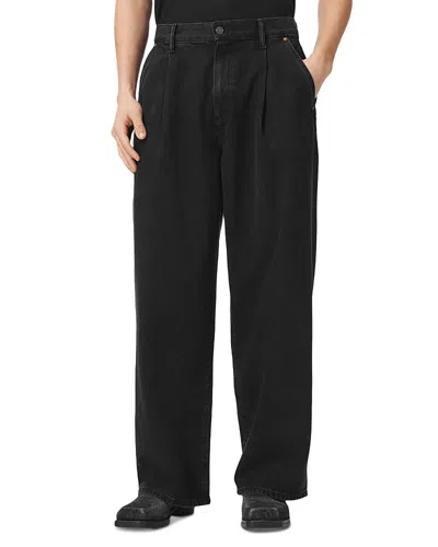 Allsaints Daze Wide Fit Pleat Jeans In Black