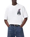 Allsaints Mens Optic White Defiance Graphic-print Cotton-jersey T-shirt In White