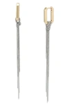 Allsaints Del Chain Drop Huggie Hoop Earrings In Metallic