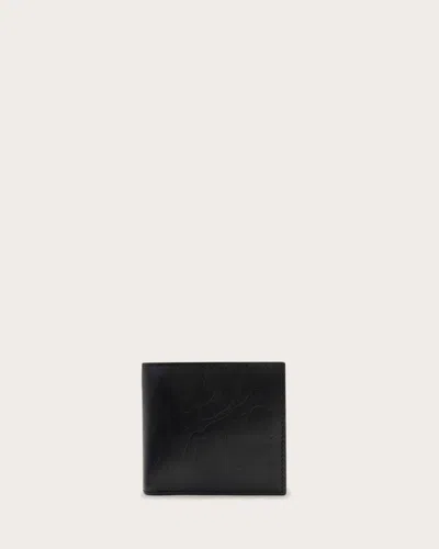 Allsaints Delp Orlando Embossed Leather Wallet In Black