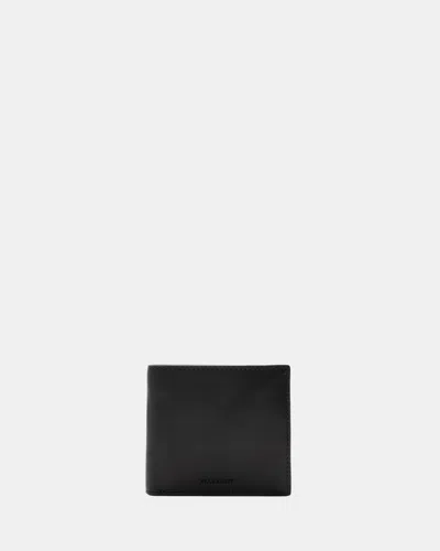 Allsaints Delph Bi-fold Leather Wallet In Black
